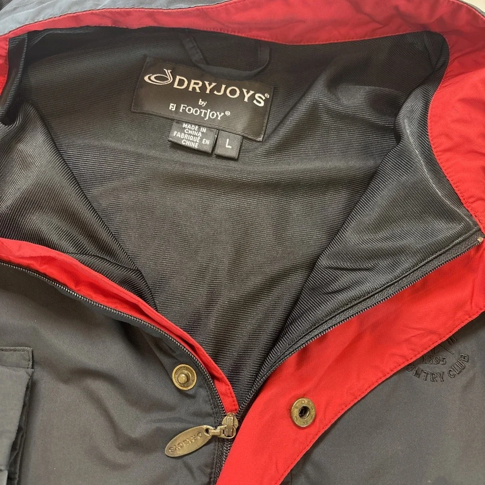 Footjoy Dryjoys Golf Waterproof 1/2 Zip Snap‎ Allegheny Country Club Black SZ LG